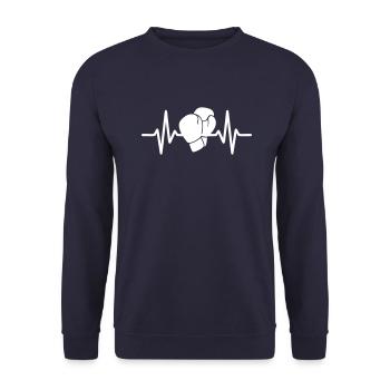 Battement Cœur Boxe - Sweat-shirt Unisexe - marine - Devant - Alina (178cm) & Michal (187cm)
