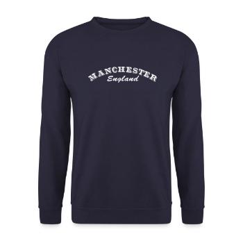 Manchester England font lettering football - Unisex Sweatshirt - navy - Front - Alina (178cm) & Michal (187cm)