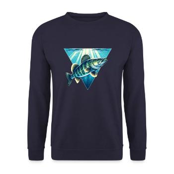 Zander Pêche Pêche Poissons Prédateurs - Sweat-shirt Unisexe - marine - Devant - Alina (178cm) & Michal (187cm)