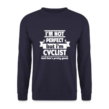 Ich bin nicht perfekt, aber ich bin Radfahrer - Unisex Pullover - Navy - Vorne - Alina (178cm) & Michal (187cm)