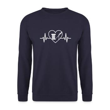 Couture Bobine Cœur Couturière - Sweat-shirt Unisexe - marine - Devant - Alina (178cm) & Michal (187cm)