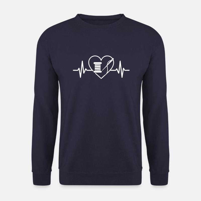 Sewing Spool Heart Seamstress - Unisex Sweatshirt - navy