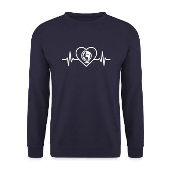 Globe Terrestre Voyage Cœur - Sweat-shirt Unisexe - marine - Devant - Alina (178cm) & Michal (187cm)