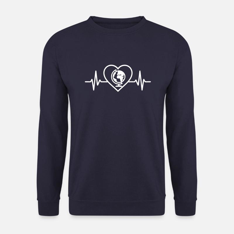 Heart Travel Globe - Unisex Sweatshirt - navy