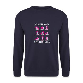 Womens Unicorn Yoga print Gift I Funny Workout - Unisex Sweatshirt - navy - Front - Alina (178cm) & Michal (187cm)