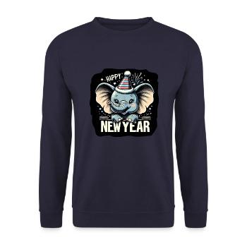 Nouvel An Réveillon du Nouvel An Elephant Grunge Celebration - Sweat-shirt Unisexe - marine - Devant - Alina (178cm) & Michal (187cm)