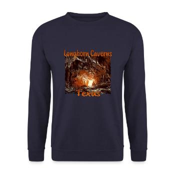 USA Urlaub in Texas: Longhorn-Höhlen - Unisex Pullover - Navy - Vorne - Alina (178cm) & Michal (187cm)
