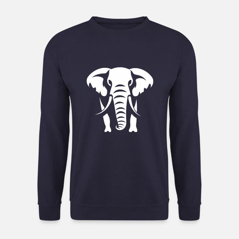 Elephant Silhouette White Logo - Unisex Sweatshirt - navy