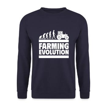 Landwirtschafts-Evolution Perfekt für Bauern - Unisex Pullover - Navy - Vorne - Alina (178cm) & Michal (187cm)