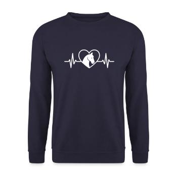 Reiten Pferde - Unisex Pullover - Navy - Vorne - Alina (178cm) & Michal (187cm)