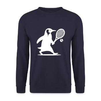 Pingouin Tennis Joueur De Tennis Silhouette minimaliste - Sweat-shirt Unisexe - marine - Devant - Alina (178cm) & Michal (187cm)