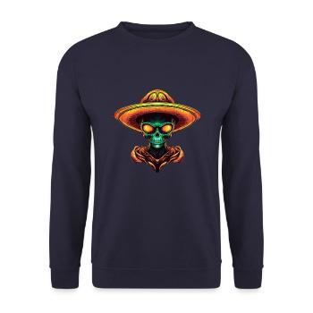 Mexican alien with sombrero - Unisex Sweatshirt - navy - Front - Alina (178cm) & Michal (187cm)