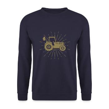 Tractor Silhouette Minimalist Agriculture - Unisex Sweatshirt - navy - Front - Alina (178cm) & Michal (187cm)