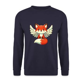 Red Fox Angel - Gracieux avec des ailes - Sweat-shirt Unisexe - marine - Devant - Alina (178cm) & Michal (187cm)