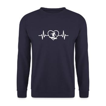 Surf Sport Surfeur Cœur - Sweat-shirt Unisexe - marine - Devant - Alina (178cm) & Michal (187cm)