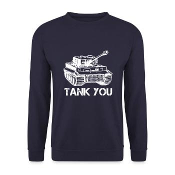 Tank Thank You Tank You - Unisex Sweatshirt - navy - Front - Alina (178cm) & Michal (187cm)