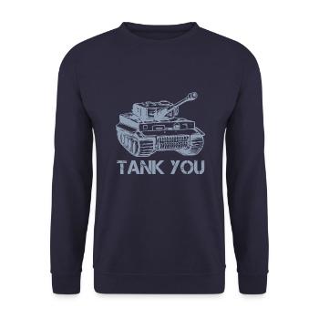 Tank Thank you Tank you - Unisex Sweatshirt - navy - Front - Alina (178cm) & Michal (187cm)
