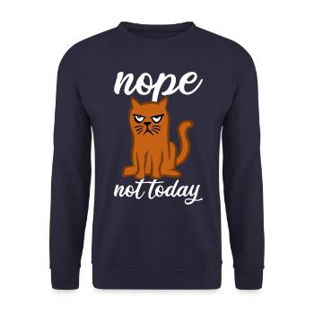 Non, pas aujourd’hui - Chat - Mauvaise humeur - Sweat-shirt Unisexe - marine - Devant - Alina (178cm) & Michal (187cm)