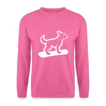 Hund Snowboard Snowboarder Minimalistisches Design - Unisex Pullover - Pink - Vorne