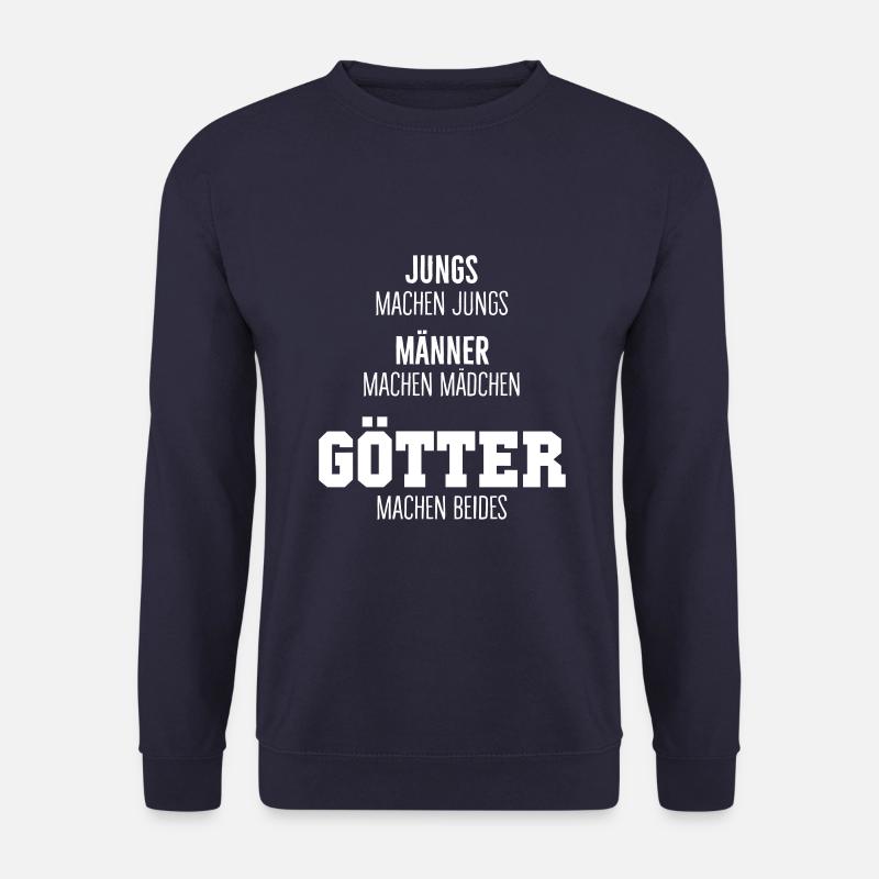 Götter machen beides - Väter mit Sohn und Tochter - Unisex Pullover - Navy