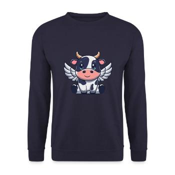 Angel Cow Sky Wings - Unisex Sweatshirt - navy - Front - Alina (178cm) & Michal (187cm)