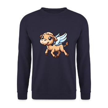 Camel Angel, Wings Illustration, Celestial Beast - Unisex Sweatshirt - navy - Front - Alina (178cm) & Michal (187cm)