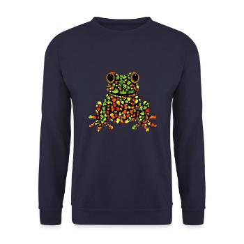Automne Grenouille Feuilles colorées Automne - Sweat-shirt Unisexe - marine - Devant - Alina (178cm) & Michal (187cm)