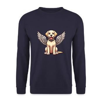 Labrador Retriever Comic Angel - Sweat-shirt Unisexe - marine - Devant - Alina (178cm) & Michal (187cm)