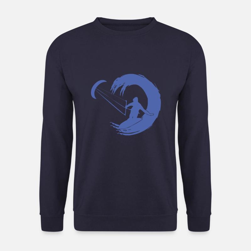 Kitesurfer Silhouette Giant Wave Adventure - Unisex Sweatshirt - navy