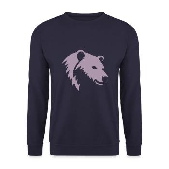Bear silhouette of a polar bear head - Unisex Sweatshirt - navy - Front - Alina (178cm) & Michal (187cm)