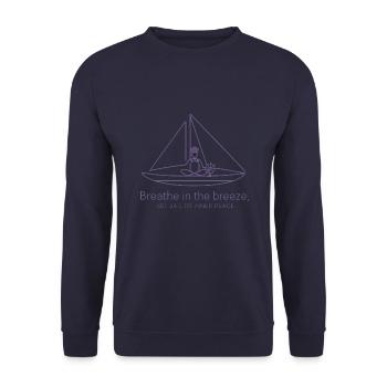 Sailing Sailboat Silhouette Minimalist - Unisex Sweatshirt - navy - Front - Alina (178cm) & Michal (187cm)