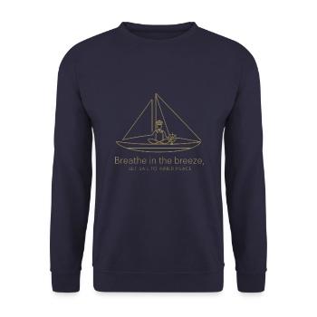 Sailing Sailboat Silhouette Minimalist - Unisex Sweatshirt - navy - Front - Alina (178cm) & Michal (187cm)