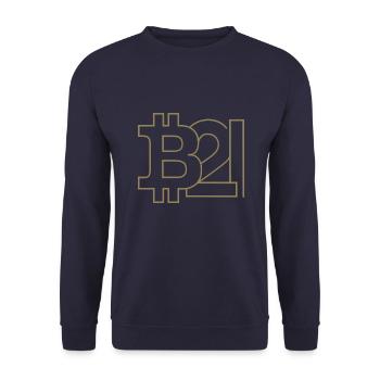 Bitcoin Silhouette Format de poche - Sweat-shirt Unisexe - marine - Devant - Alina (178cm) & Michal (187cm)