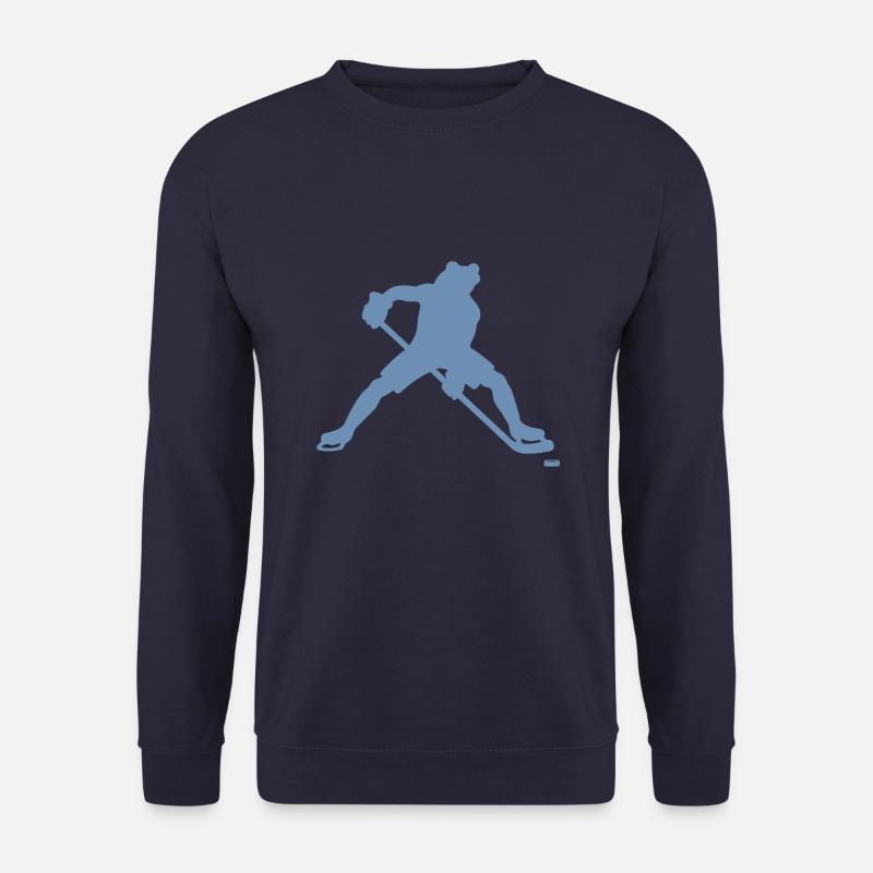 Frosch Eishockeyspieler Silhouette minimalistisch - Unisex Pullover - Navy