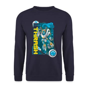Transformers Earth Spark Thrash Terraner - Unisex Pullover - Navy - Vorne - Alina (178cm) & Michal (187cm)
