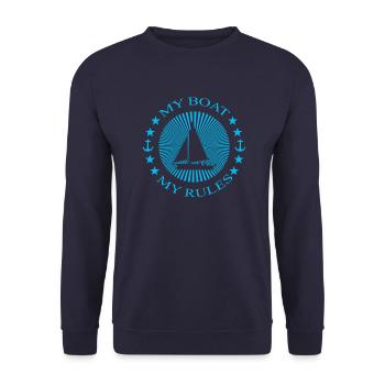 Sailing My Boat My Rules - Unisex Pullover - Navy - Vorne - Alina (178cm) & Michal (187cm)