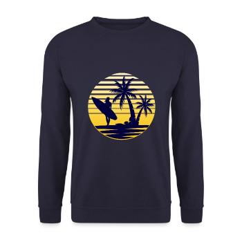 Surf, paume, surf, mer, surf - Sweat-shirt Unisexe - marine - Devant - Alina (178cm) & Michal (187cm)