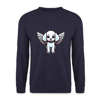 Poodle Angel - Chien élégant avec des ailes - Sweat-shirt Unisexe - marine - Devant - Alina (178cm) & Michal (187cm)