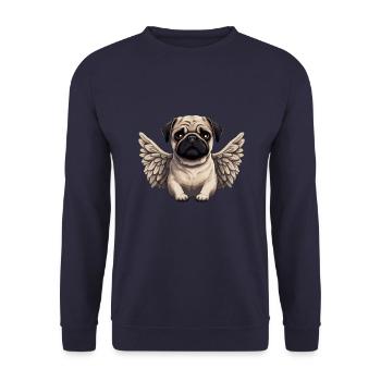 Ange carlin mignon dans le style bande dessinée - Sweat-shirt Unisexe - marine - Devant - Alina (178cm) & Michal (187cm)