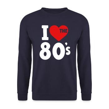 Ich Liebe die 80er - Unisex Pullover - Navy - Vorne - Alina (178cm) & Michal (187cm)