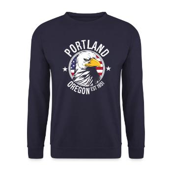 Portland - Unisex Pullover - Navy - Vorne - Alina (178cm) & Michal (187cm)