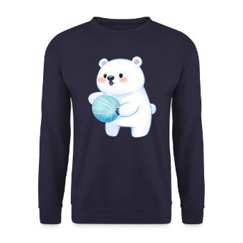 Mignon Polar Bear Polar Bear Volleyball Ball Sports de balle - Sweat-shirt Unisexe - marine - Devant - Alina (178cm) & Michal (187cm)
