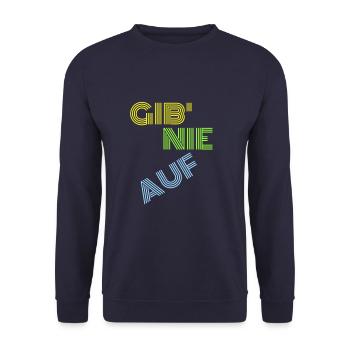 Gib nie auf - Unisex Pullover - Navy - Vorne - Alina (178cm) & Michal (187cm)