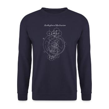 Antikythera-Mechanismus - Unisex Pullover - Navy - Vorne - Alina (178cm) & Michal (187cm)