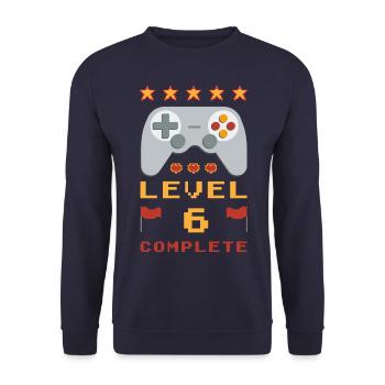 6e anniversaire Niveau 6 Terminé - Sweat-shirt Unisexe - marine - Devant - Alina (178cm) & Michal (187cm)