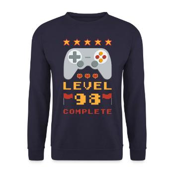 98th Birthday Level 98 Complete - Unisex Sweatshirt - navy - Front - Alina (178cm) & Michal (187cm)