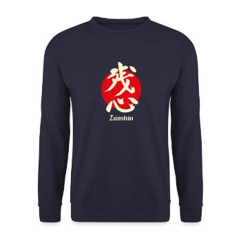 Zanshin - Unisex Pullover - Navy - Vorne - Alina (178cm) & Michal (187cm)
