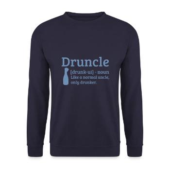 Druncle Betrunkener Onkel wie ein normaler Onkel - Unisex Pullover - Navy - Vorne - Alina (178cm) & Michal (187cm)
