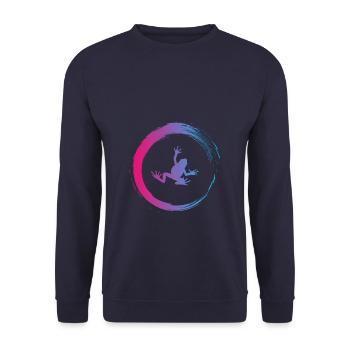 frog - Unisex Sweatshirt - navy - Front - Alina (178cm) & Michal (187cm)