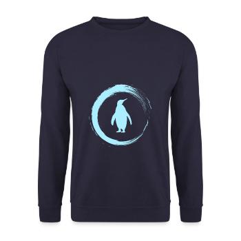 Pinguin - Unisex Pullover - Navy - Vorne - Alina (178cm) & Michal (187cm)
